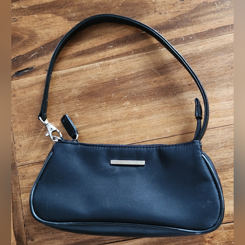 Small Black Rosetti Clutch With Handle Purse